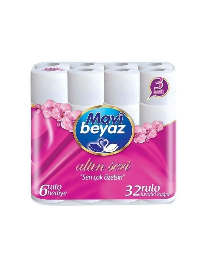 Mavi Beyaz Altın Seri 32'li 3 Katlı Tuvalet Kağıdı