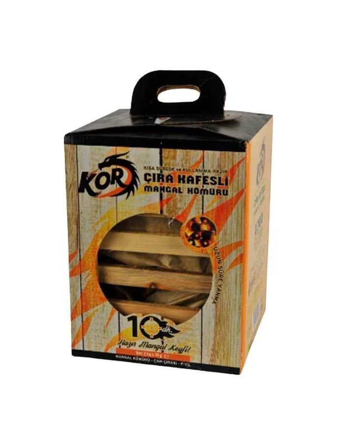 Kor Çıra Kafesli Mangal Kömürü 2000 gr