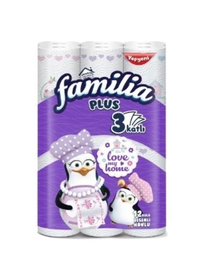 Familia 12'li 3 Katlı Desenli Kağıt Havlu