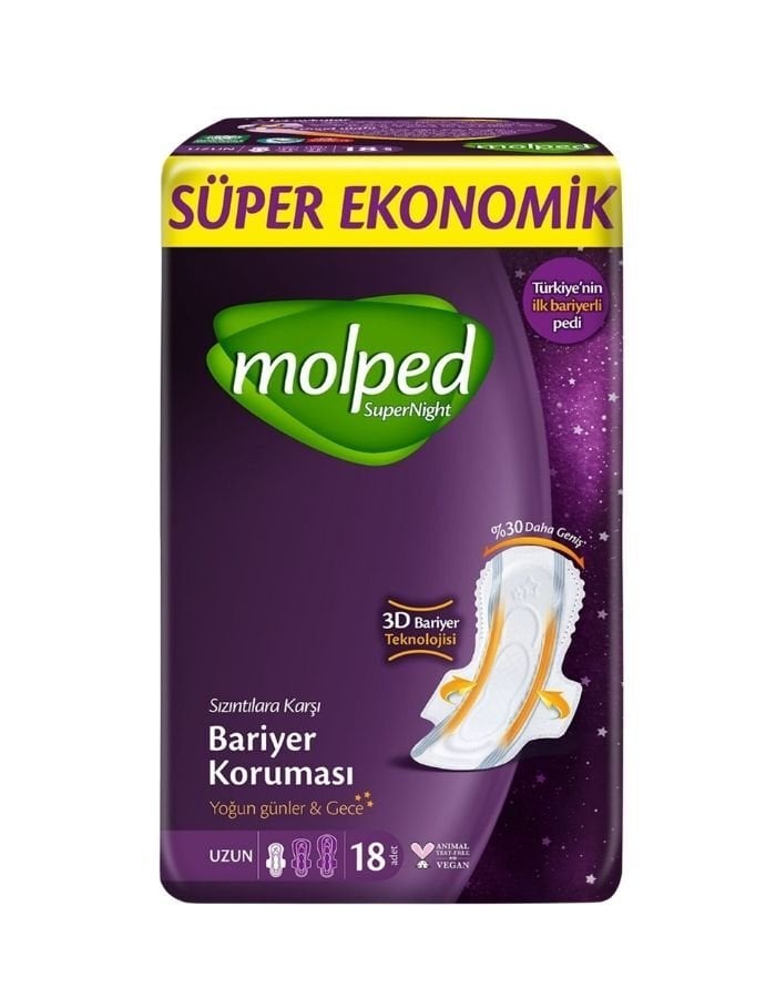 Molped Supernight Gece 18'li Hijyenik Ped