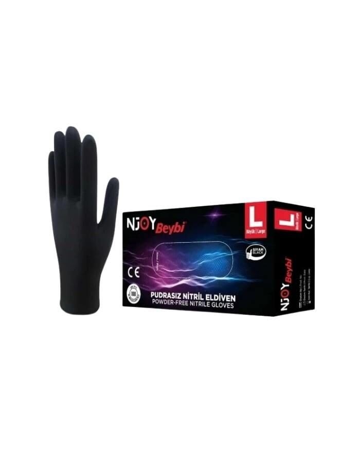 Beybi Enjoy L Beden Siyah Nitril Eldiven