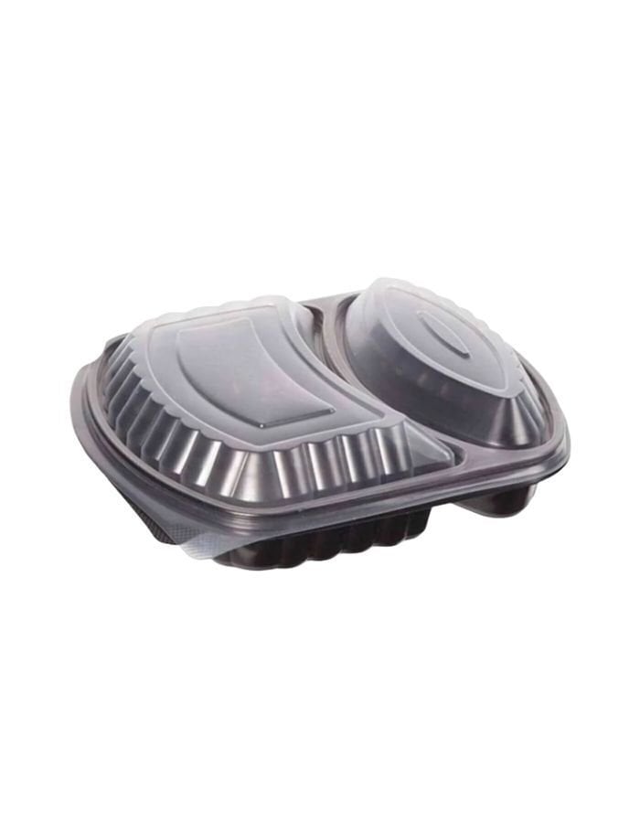 Niceplast 2 Gözlü Mikrodalga Yemek Kabı Siyah 80'li Takım