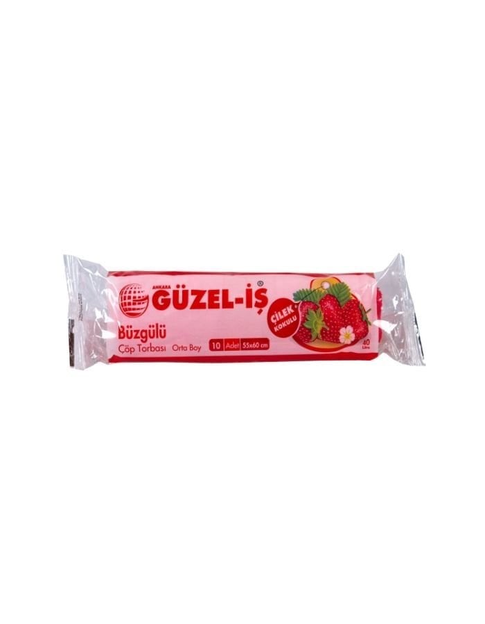 Güzel İş 55X60 Büzgülü Orta Boy Çilek Kokulu Çöp Poşeti