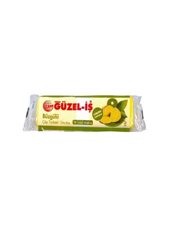 Güzel İş Büzgülü Büyük Boy Limon Çöp Poşeti 65X70