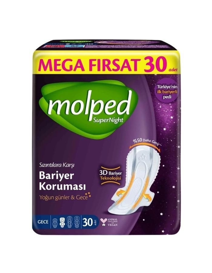 Molped 30'lu Supernight Gece Mega Ped