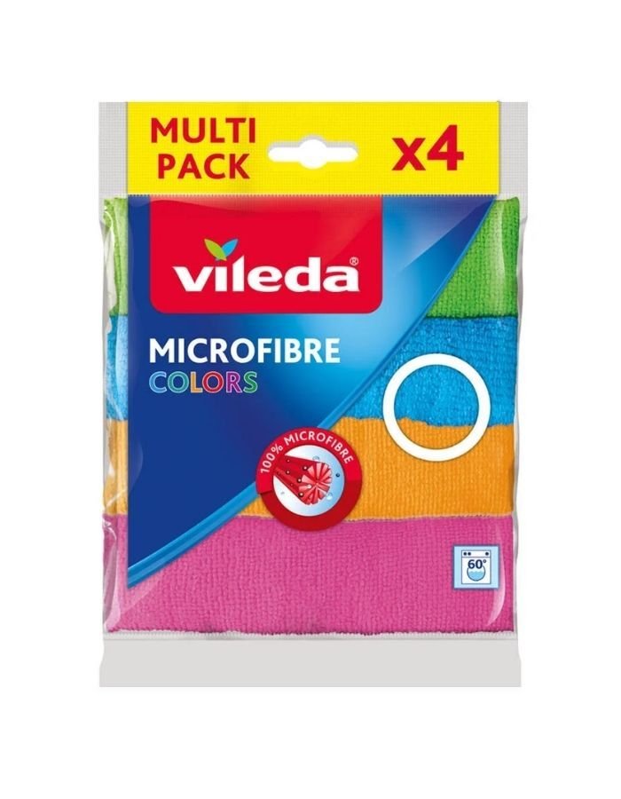 Vileda Renkli 4'lü Mikrofiber Temizlik Bezi