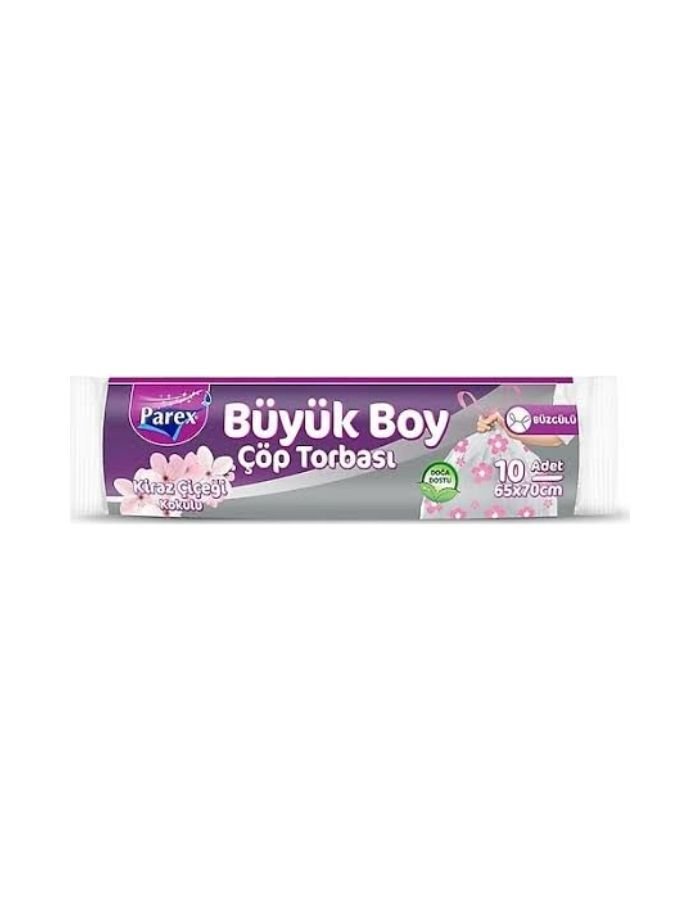 Parex Kiraz 10'lu Büzgülü Büyük Boy Çöp Poşeti