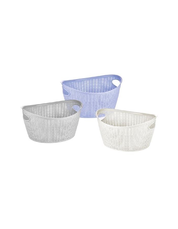 Üçsan Örgü Desenli Oval Sepet 9 Lt