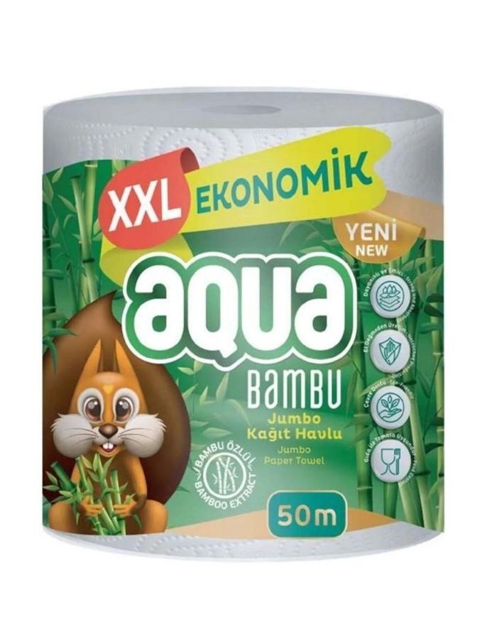 Yeni Aqua Bambu Xxl Jumbo Kağıt Havlu 50Mt