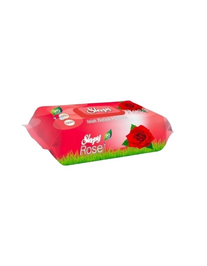 Sleepy 90'lı Gül Islak Havlu