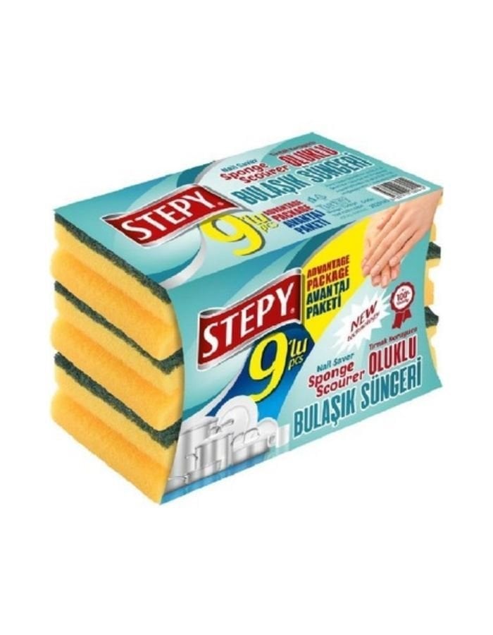 Stepy 9Lu Oluklu Bulaşık Süngeri