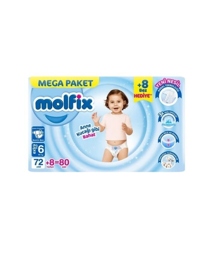 Molfix Mega 80'li Bebek Bezi No:6