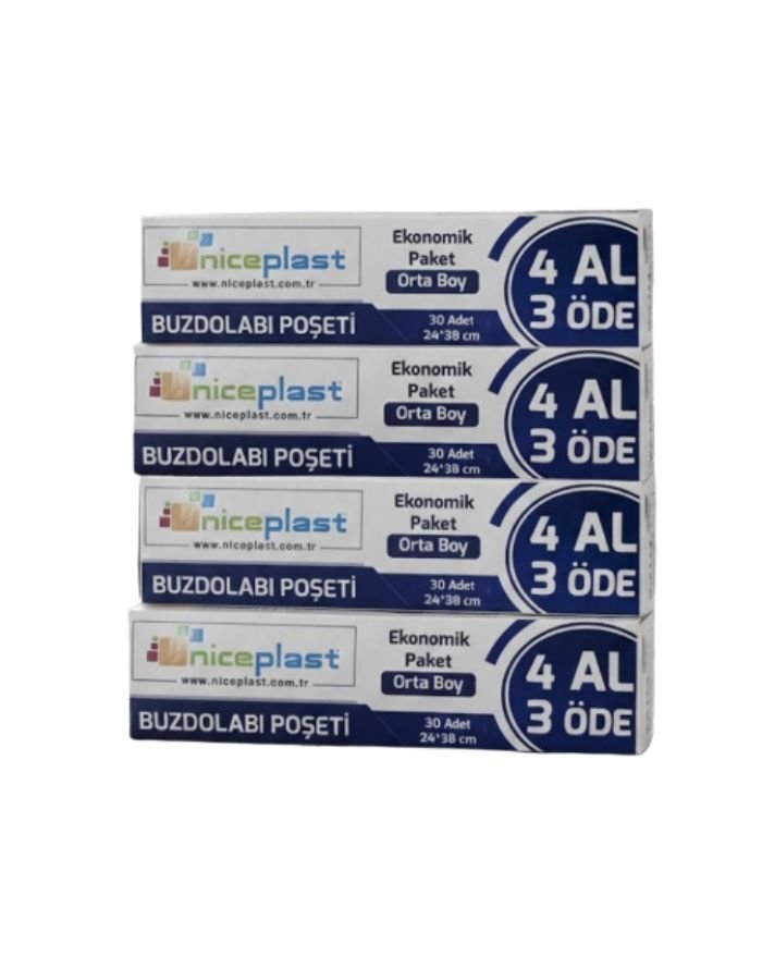 Niceplast Kilitsiz Küçük Boy Buzdolabı Poşeti 4 Al 3 Öde