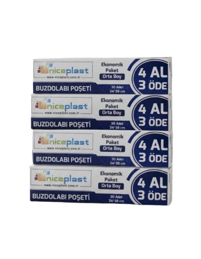 Niceplast Kilitsiz Orta Boy Buzdolabı Poşeti 4 Al 3 Öde