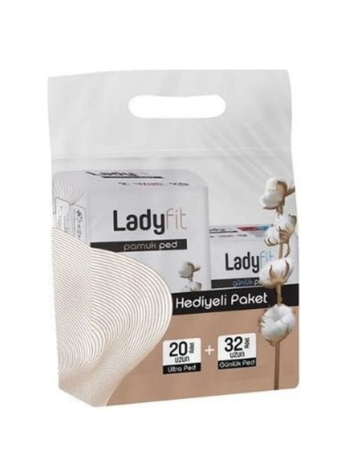 Ladyfit 20+32'li Pamuk Süper Uzun+Günlük Ped
