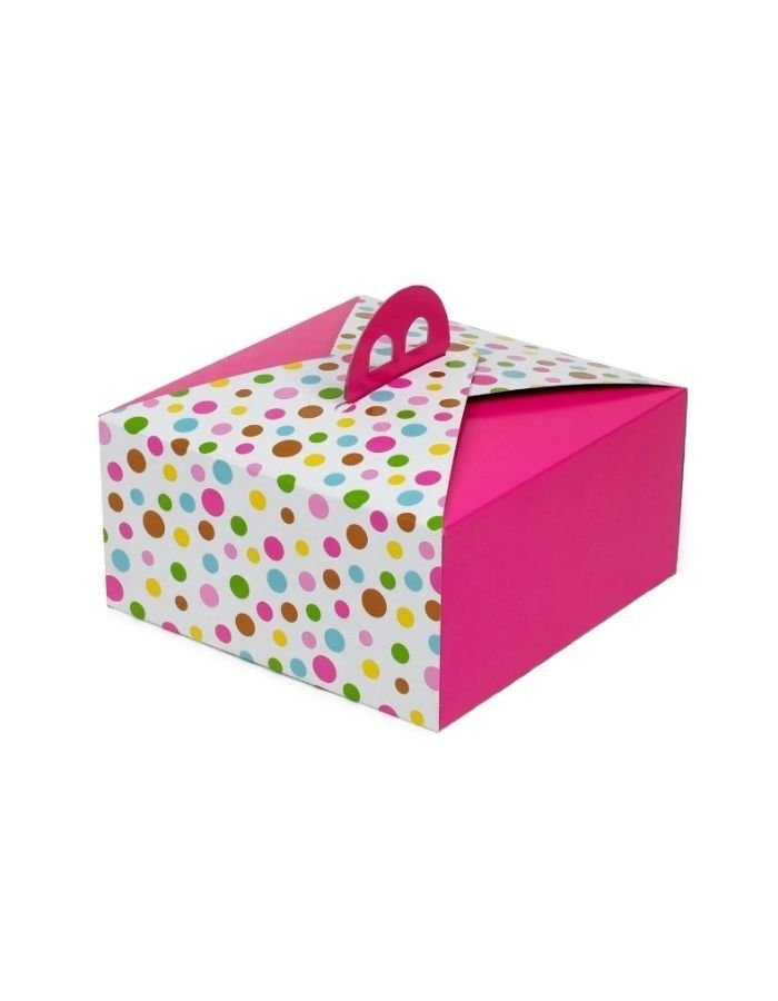 Kare Saplı Pasta Kutusu Pembe No:3
