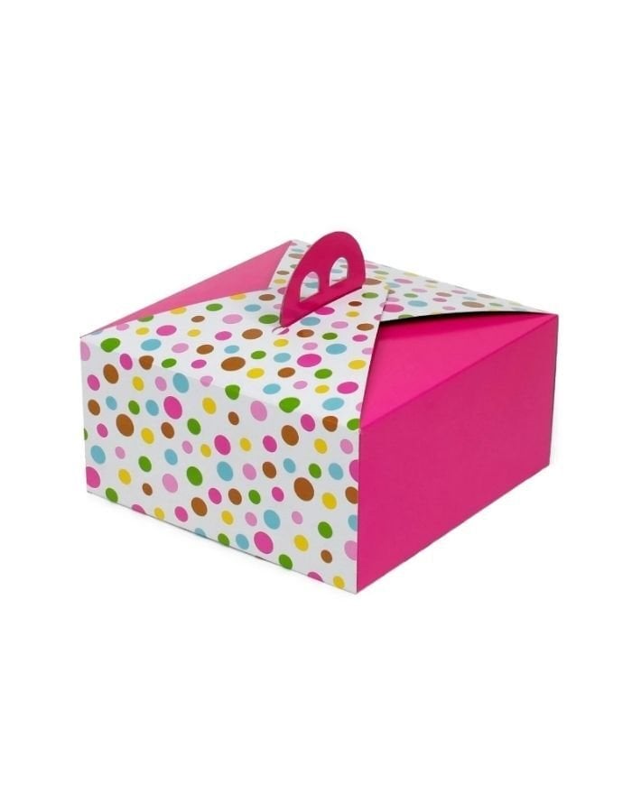 Kare Saplı Pasta Kutusu Pembe No:1