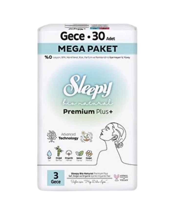 Sleepy Bio Natural 30'lu Mega Gece Ped