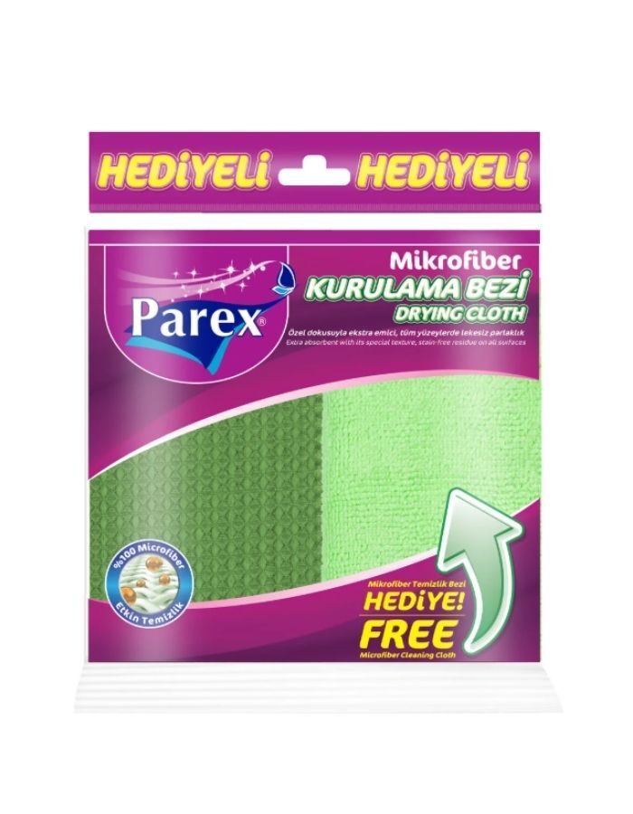 Parex Mikrofiber Kurulama Bezi + Mikrofiber Temizlik Bezi Hediye