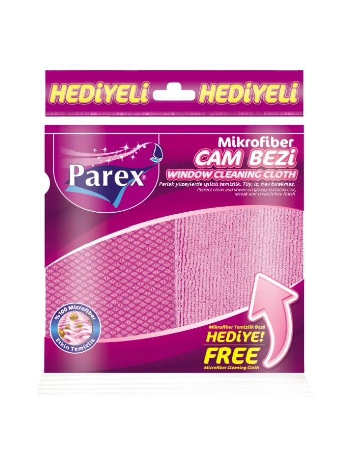 Parex Mikrofiber Cam Bezi + Mikrofiber Temizlik Bezi Hediye