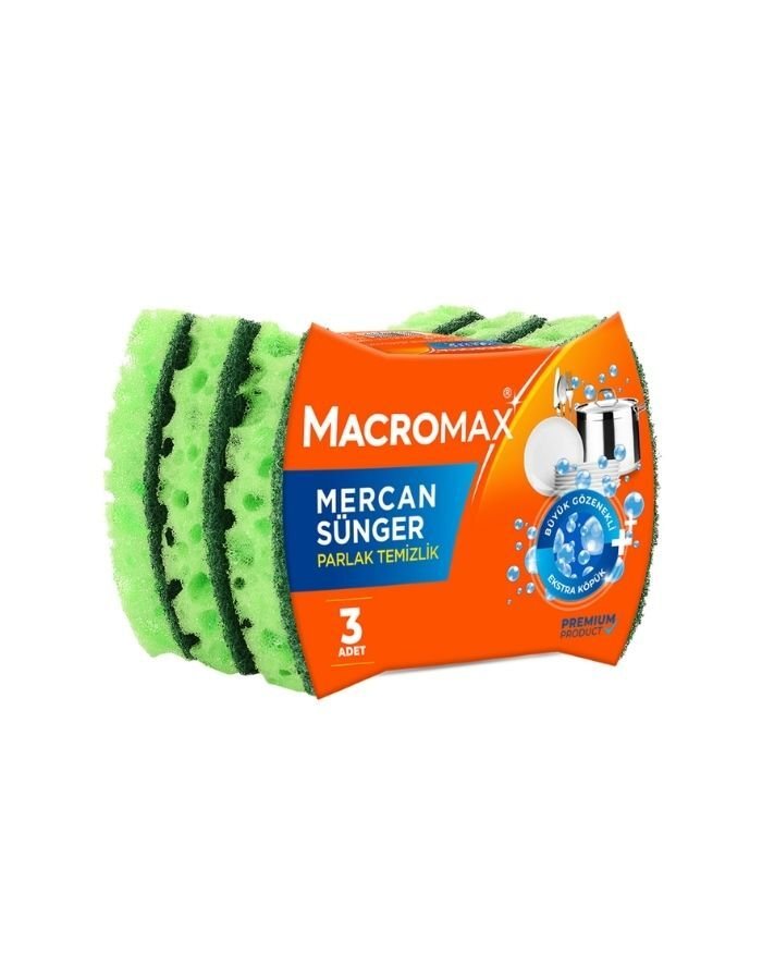 Macromax 3'lü Mercan Sünger