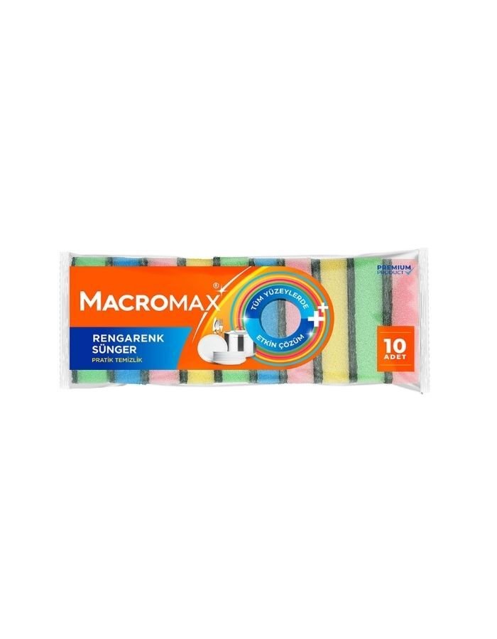Macromax 10'lu Rengarenk Sünger