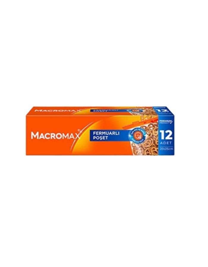 Macromax 12'li Fermuarlı Poşet