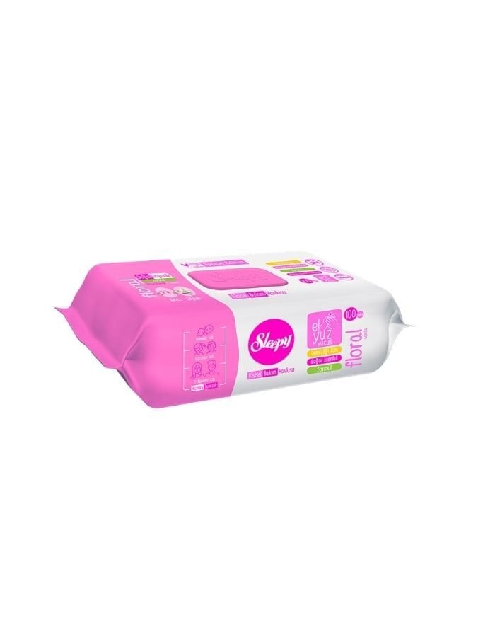 SLEEPY KİŞİSEL BAKIM HAVLUSU FLORAL 100LÜ