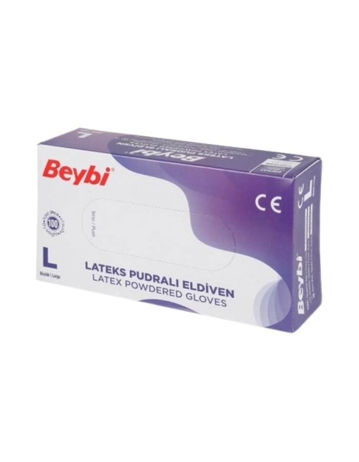 Beybi Lateks 100'lü L Beden Pudralı Eldiven