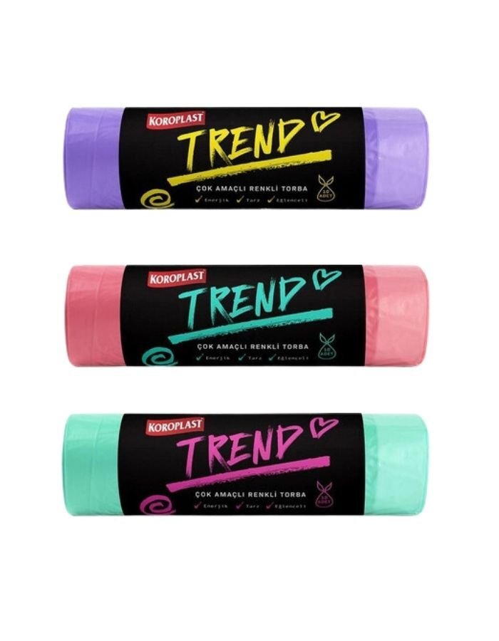 Koroplast Orta Boy Renkli Çöp Poşeti
