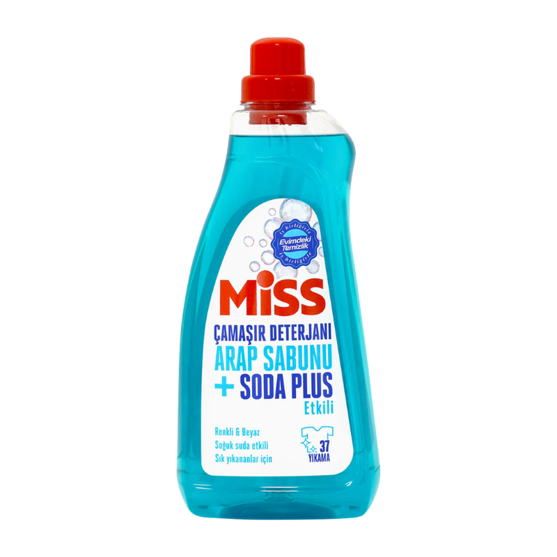 Miss Arap Sabunu ve Soda Plus Etkili Sıvı Çamaşır Deterjanı Renkli & Beyaz 1500 ml