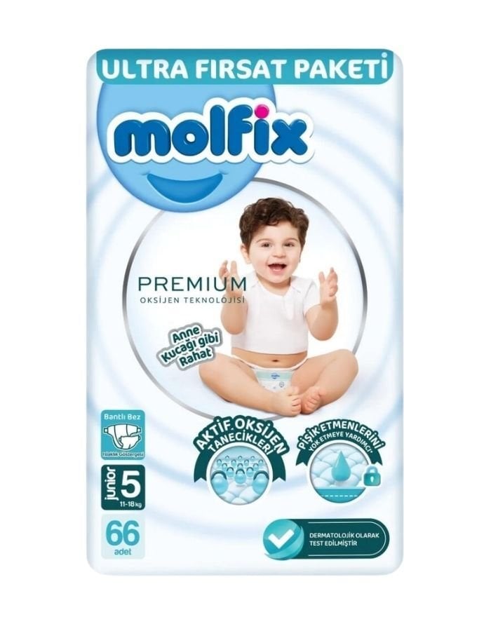Molfix Premium Ultra 66Lı Bebek Bezi  No:5