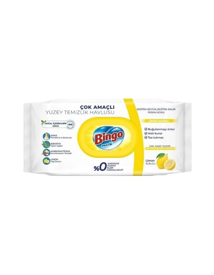 Bingo Pratik 96'lı Limon Yüzey Temizlik Havlusu