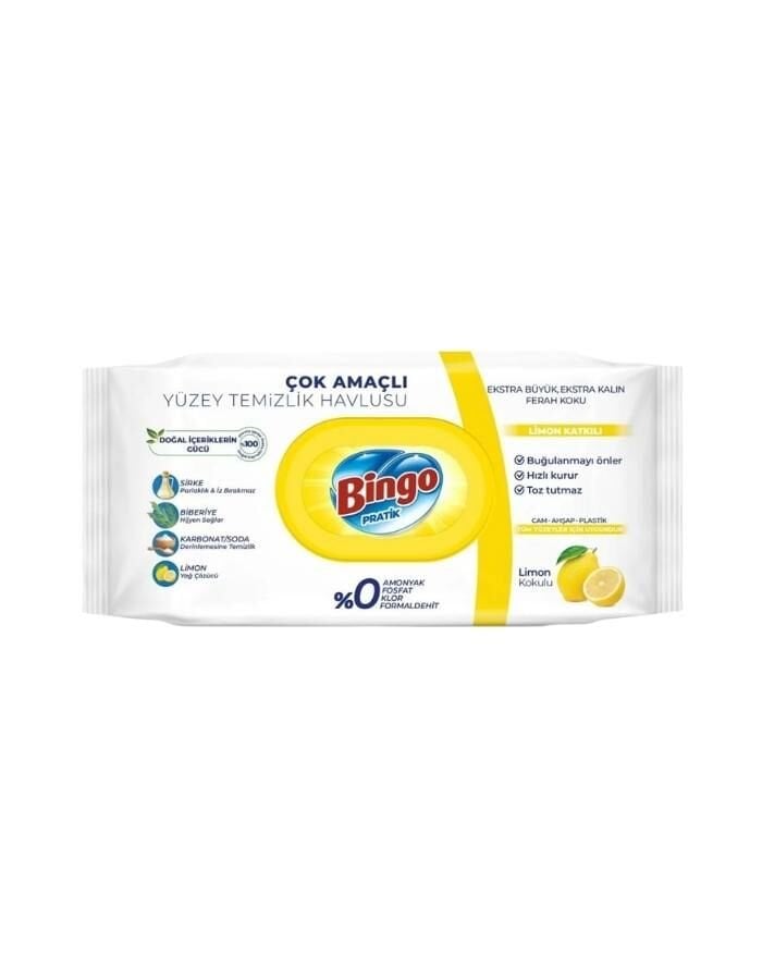 Bingo Pratik 96'lı Limon Yüzey Temizlik Havlusu
