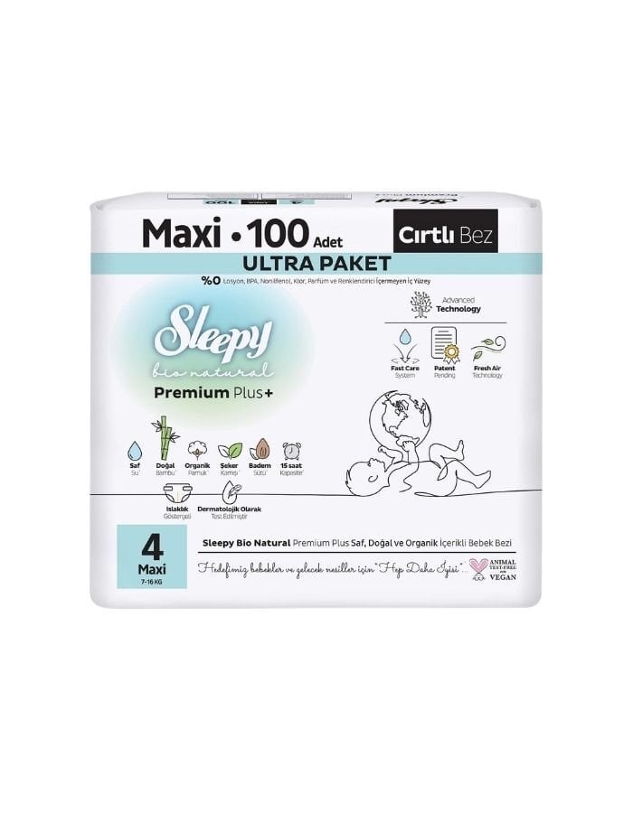 Sleepy Bio Bebek Bezi 100'lü No:4