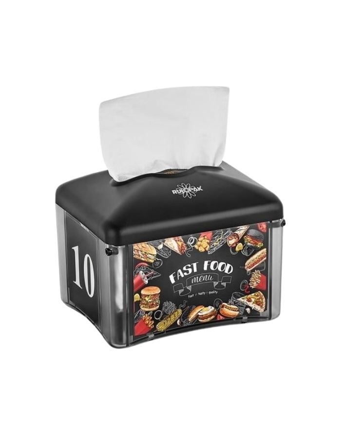 Rulopak Tekçek ReklaMLı Siyah Peçete Aparatı