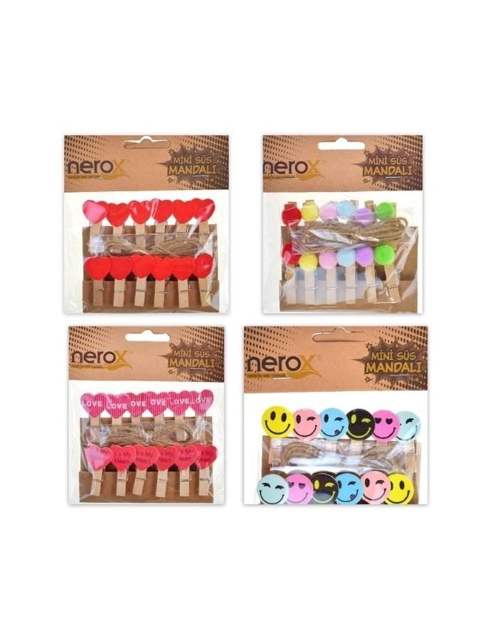 Nerox Mini Ahşap Süs Mandal