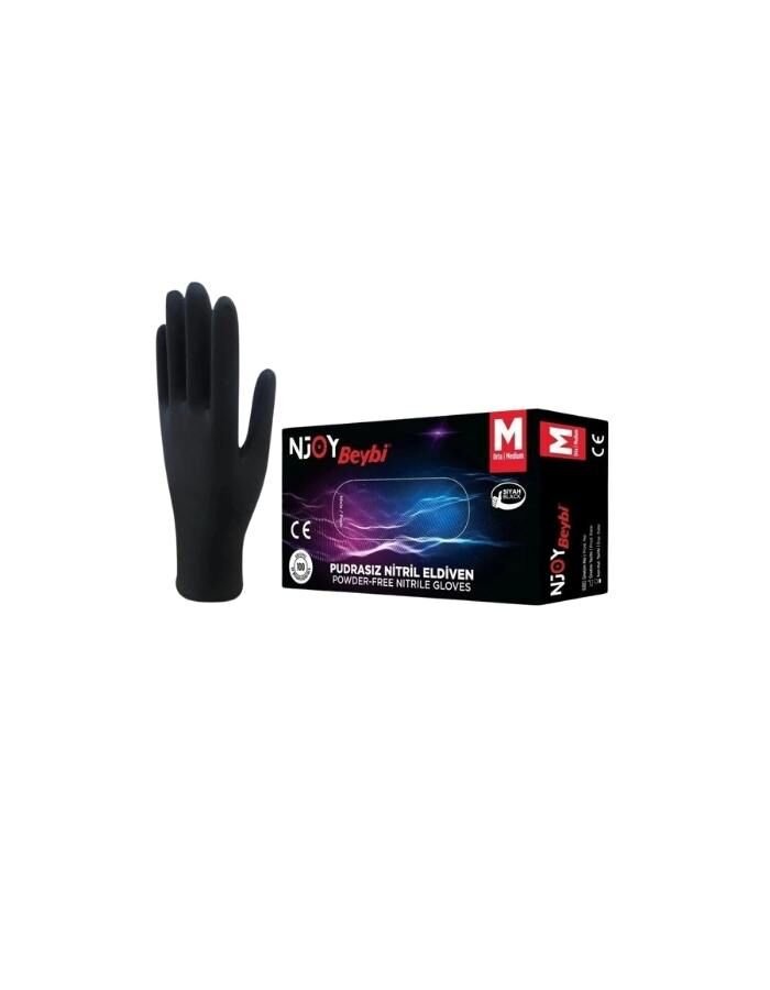 Beybi Siyah M Beden Nitril Eldiven